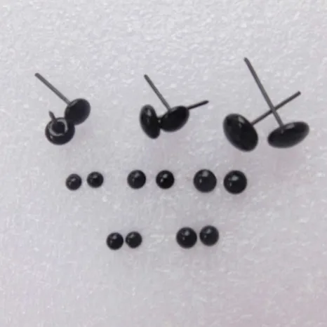 

3 / 4 / 5 / 7 / 8 / MM Poke fun wool felt material kit DIY Accessories Black Beans Needle type Eyes ball Animal Eyes 30pair/lot