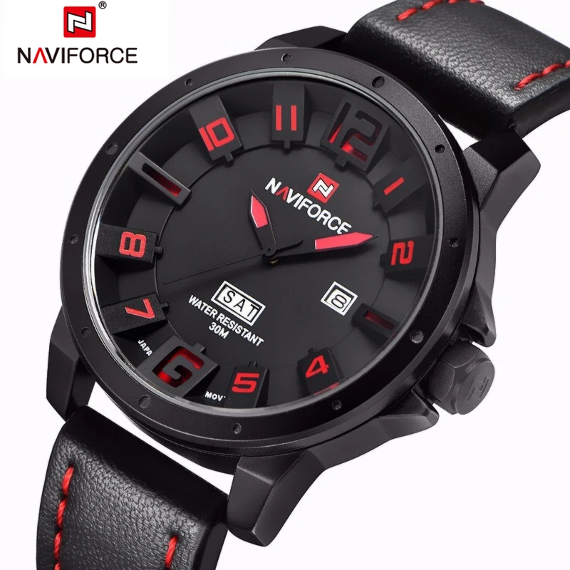 

NAVIFORCE Original Luxury Brand Military Army Quartz Watch Men Analog 3D Dial Clock Waterproof Wristwatches Relogio Masculino