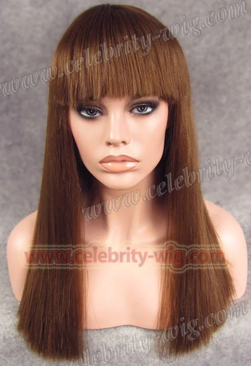 

N11-8/10 beautiful silky straight style top quality synthetic lace front wig with neat bang