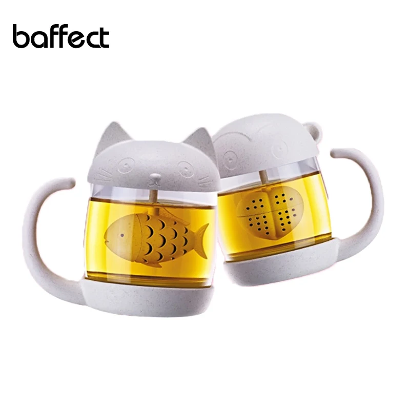 Baffect Infuser Tea Cat Mug Glass Personality Tea Mug With Infuser