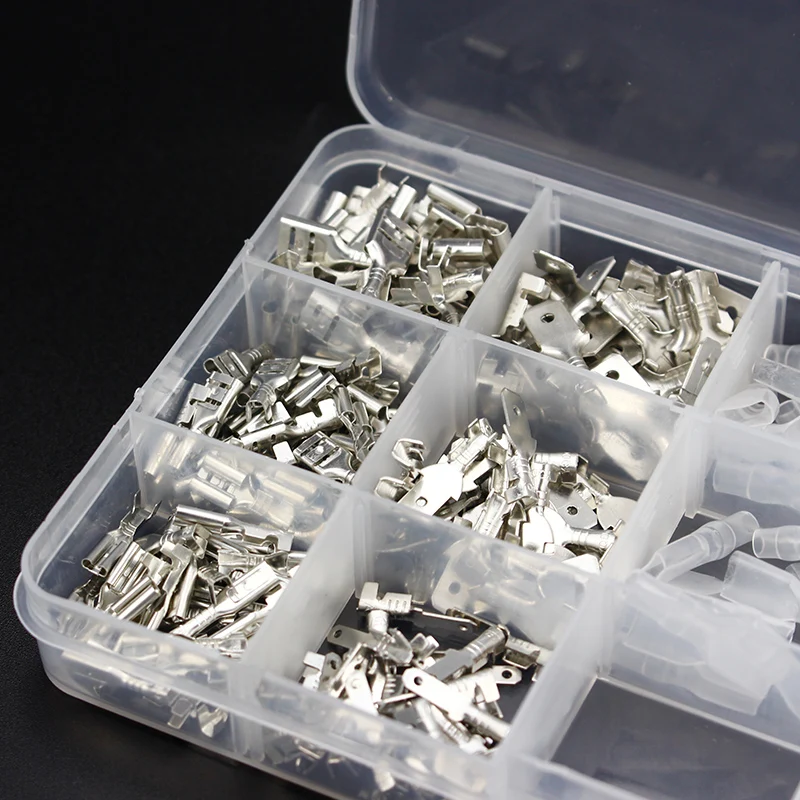 270pcs 2.8/4.8/6.3mm Insulated Electrical Wire Crimp Terminal Spade Connector Assortment Set