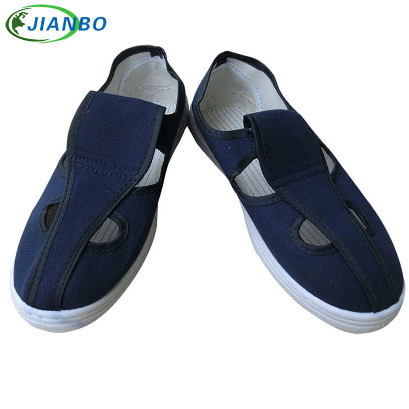 Cheap Manufacturers Provide Antistatic Canvas Four Eye Shoes Dust-Free Workshop PVC Bottom Breathable Sneakers Work Anti-static Shoes