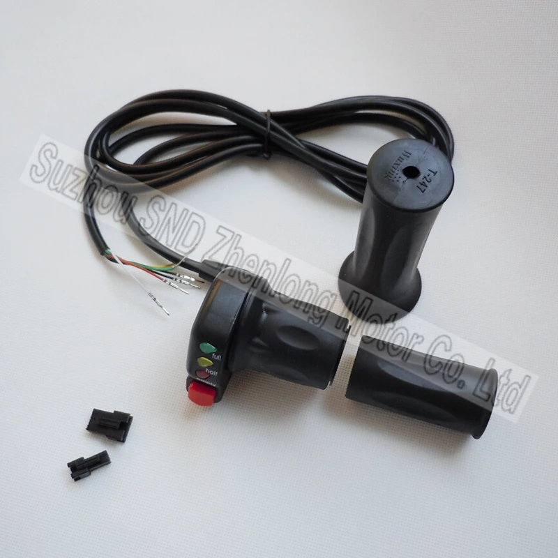 

24V 36V 48V E-bike Half Twist Throttle with Battery Indicator/ on/off button/lithium battery handle grip G-L134