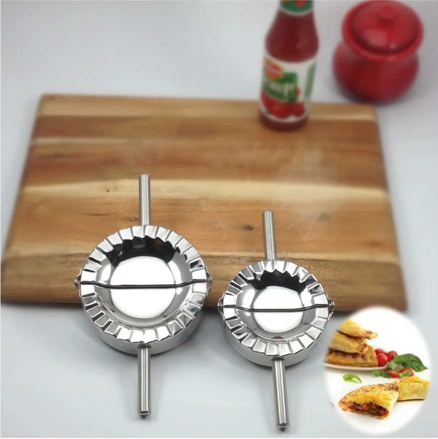 

Stainless Steel Ravioli Mould Pierogi Dumpling Maker Pastry Dough Cutter Making Ravioli With Long Handle Mini Spinach Pies Mold