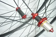 Powerway R36 Red Hubs 50mm Clincher Carbon Road Wheel Full Carbon Fiber Road Bicycle Carbon Wheel