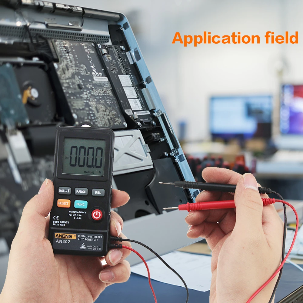 AN301/AN302 мини цифровой мультиметр 1999 отсчетов портативный вольтметр переменного тока постоянного тока сопротивление Амперметр измеритель мощности тестер со светодиодный светильник