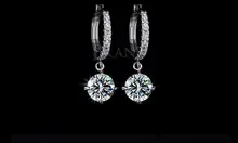 

LIXINTAI Inlaid Austria crystal Earrings Pendant Single row crystal Elegant Earrings Twinkle not fade Crystal lover Fine Jewelry