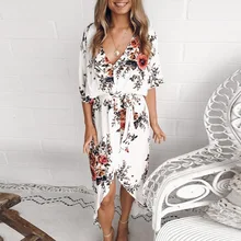 2019 Summer Print Floral V-Neck Long Maxi Dress Slim Belted Bohemian Party Dresses Female Sexy Beach Dress Plus Size Vestido 2019 Summer Print Floral V-Neck Long Maxi Dress Slim Belted Bohemian Party Dresses Female Sexy Beach Dress Plus Size Vestido