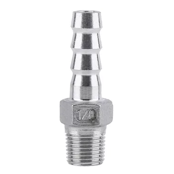 

BSP 1/8"Stainless Steel SS304 Male Thread Pipe Fitting Barb Hose Tail Connector 6mm-10mm