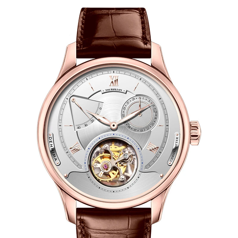 

Switzerland Real Tourbillon Genuine Mechanical watch hollow men's watch large dial crocodile belt watch male sapphire mirror