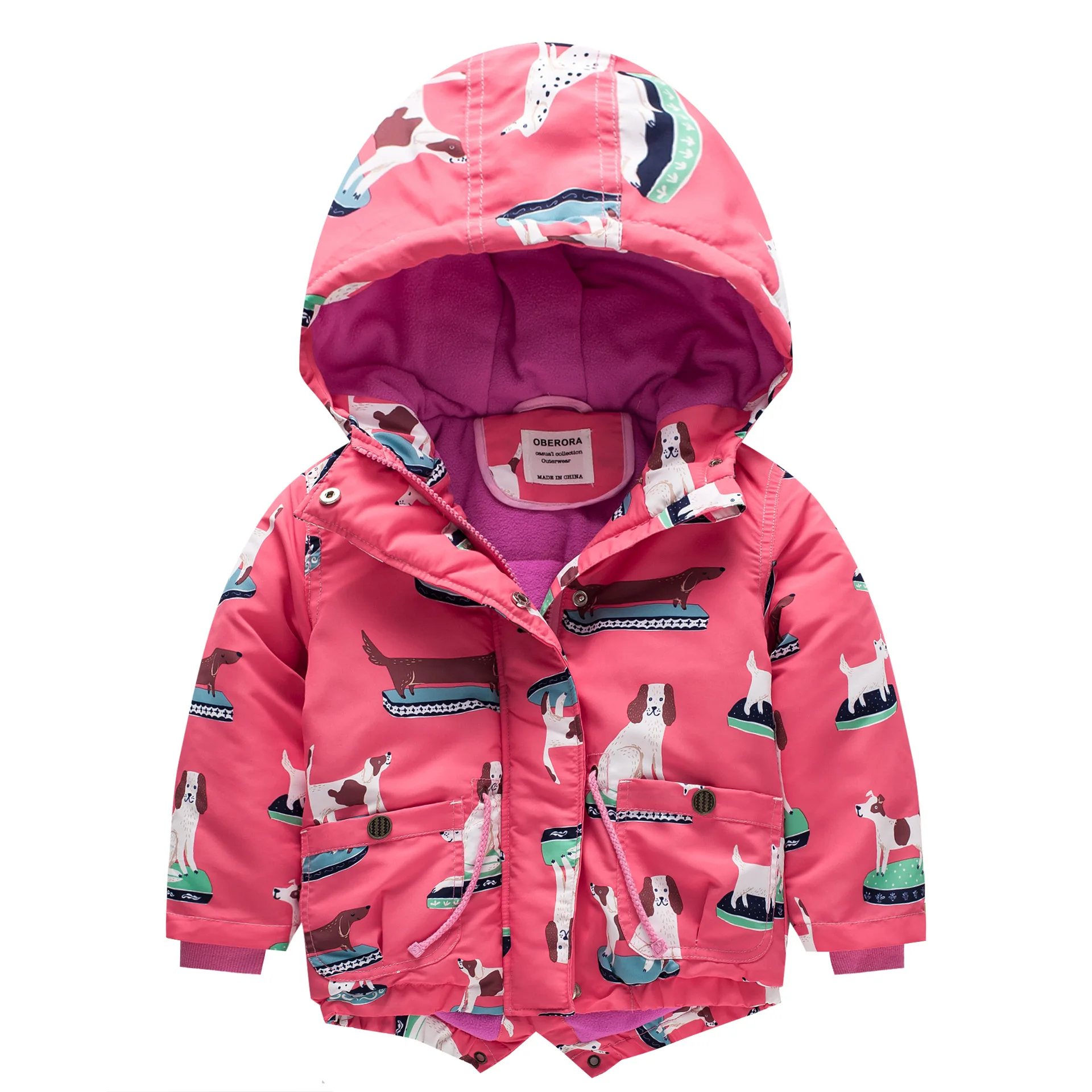 

2018 Winter Children Girls Cotton-padded Coat Children's Kids Warm Jackets Girls Winter Fleece Coat Windproof Waterproof 3-8T