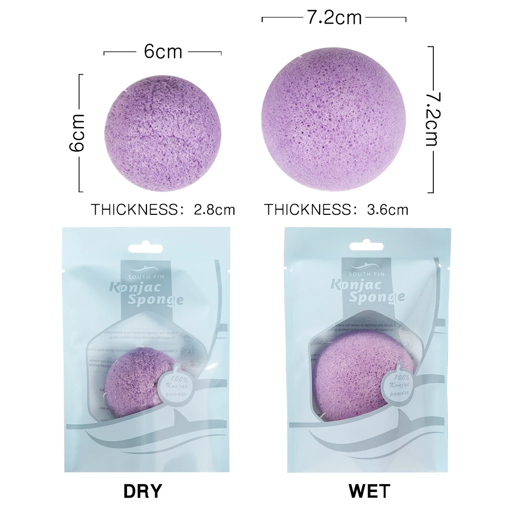7 цветов спонж-Конняку натуральный Konnyaku спонж для лица очищающая моющая губка для отшелушивания очищающий спонж очищающее средство для лица