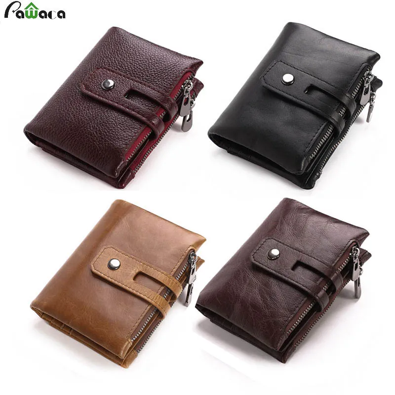 Buy Retro Genuine Leather Men Wallets Bifold Card