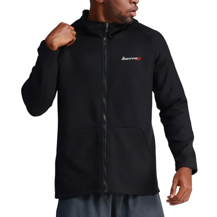 UABRAV Men's Running Shirt with Hooded Long-sleeved Sportwears Quick-dry Sport Training Tops 3colors4