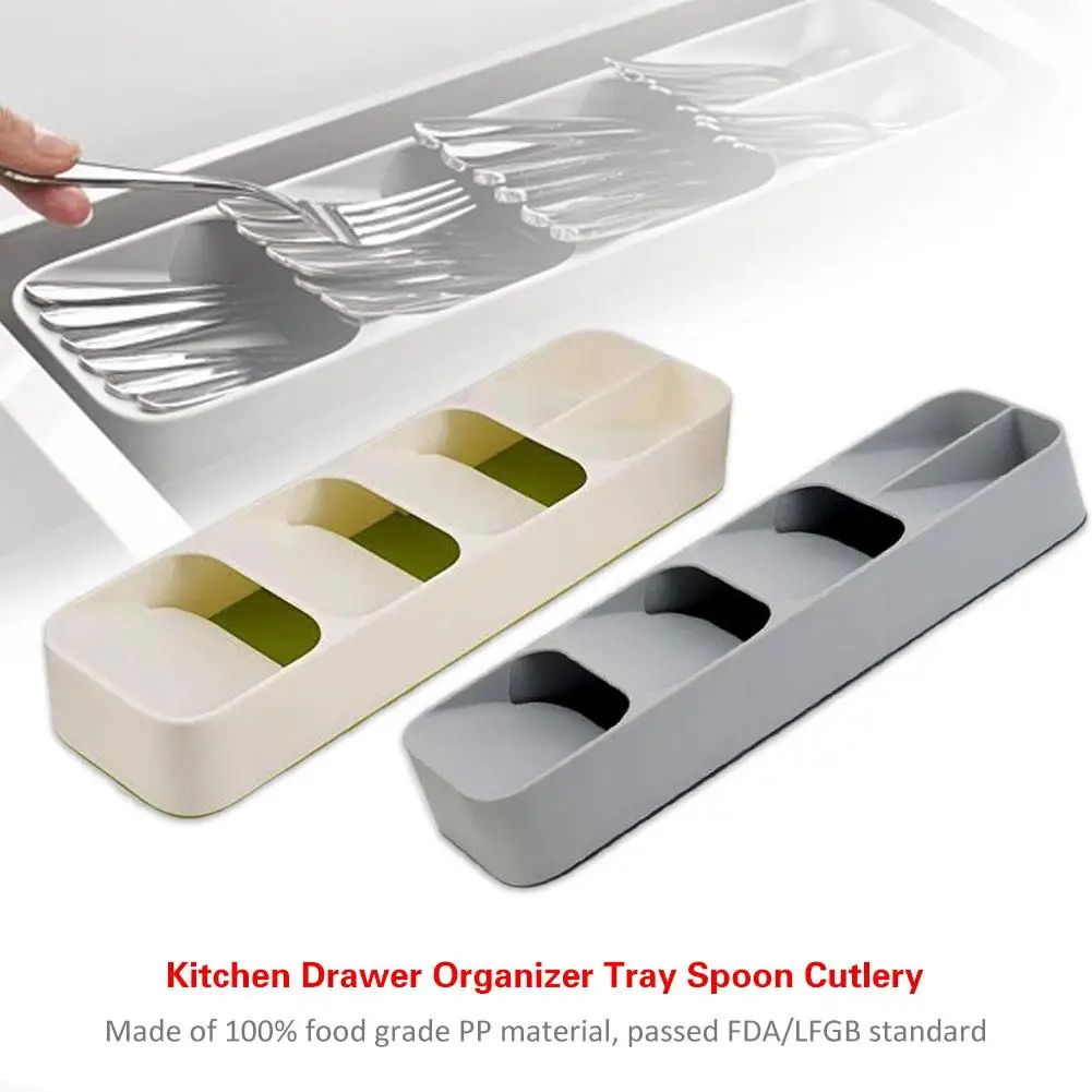 

Hot Home Kitchen Drawer Organizer Tray Kitchen Spoon Cutlery Separation Finishing Storage Box Cutlery Partition Divide Box