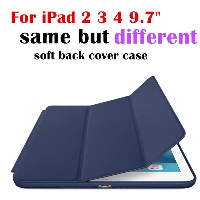

for ipad2 ipad3 ipad4 Flip Magnet Smart Cover For Apple iPad 2 3 4 9.7" tablet Case soft silicone tpu Protective Shell Bag