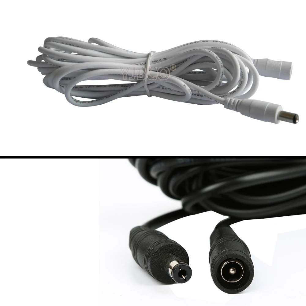 

5.5 X 2.1 mm DC connector 1m 2m 3m 5m DC Power Plug with extension wire DC female and Male Jack adapter