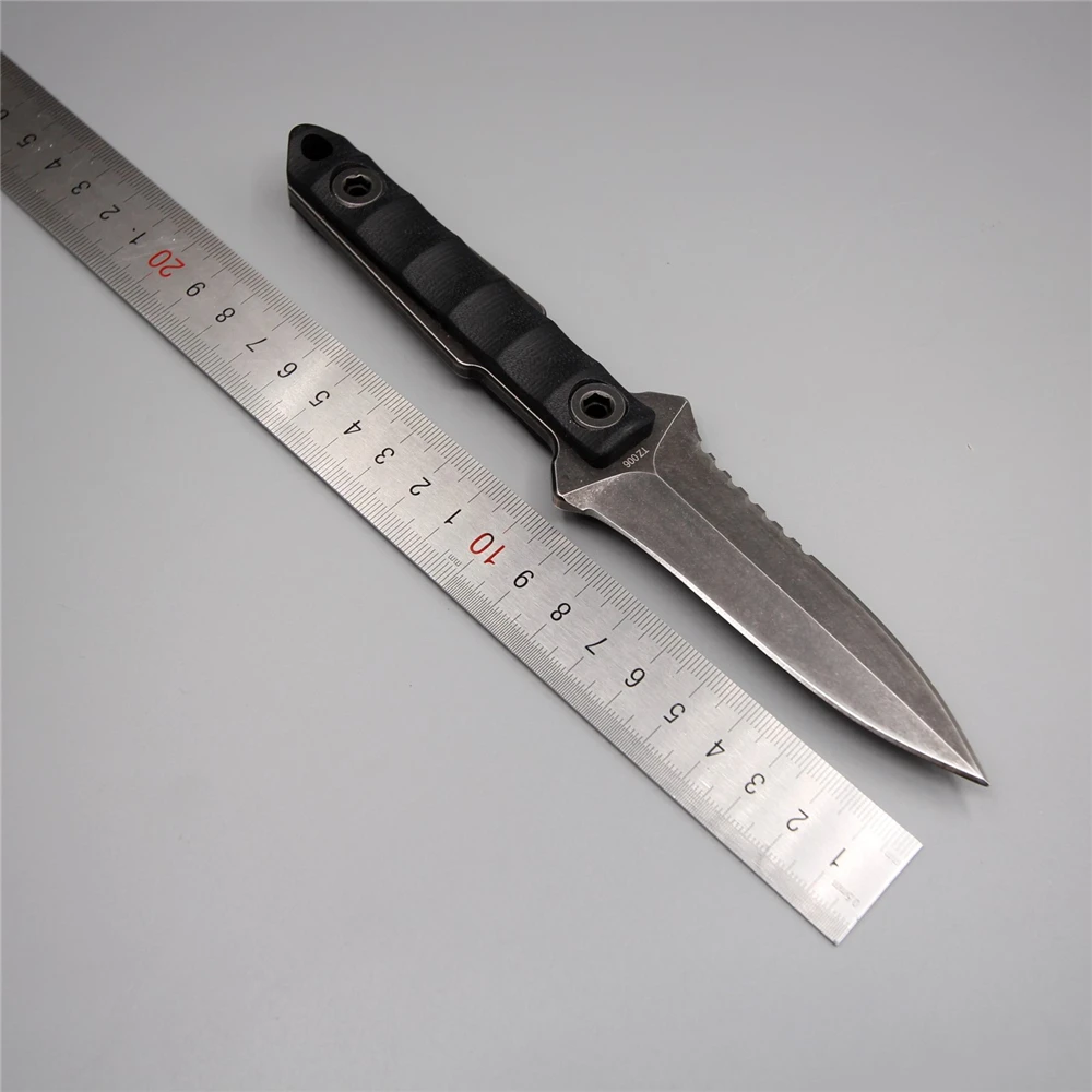 D2 fixed blade camping survival diving leggings hunting knife blade tactical double serrated knifes zakmes tools flipper knife