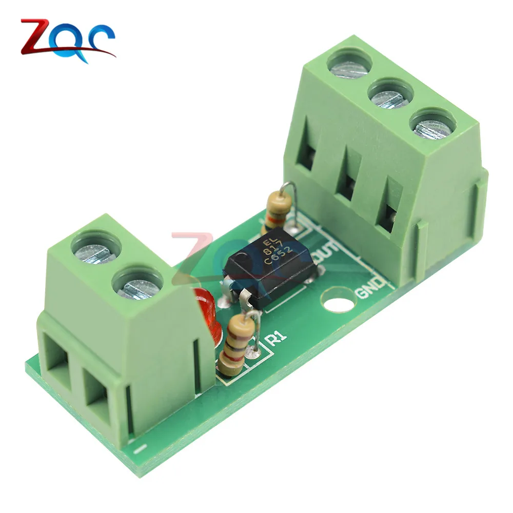 

12V 1 Channel Optocoupler Isolation Module Isolated Board Rail Holder PLC Processors 80KHz PC817 EL817 Drive Motor Inverter