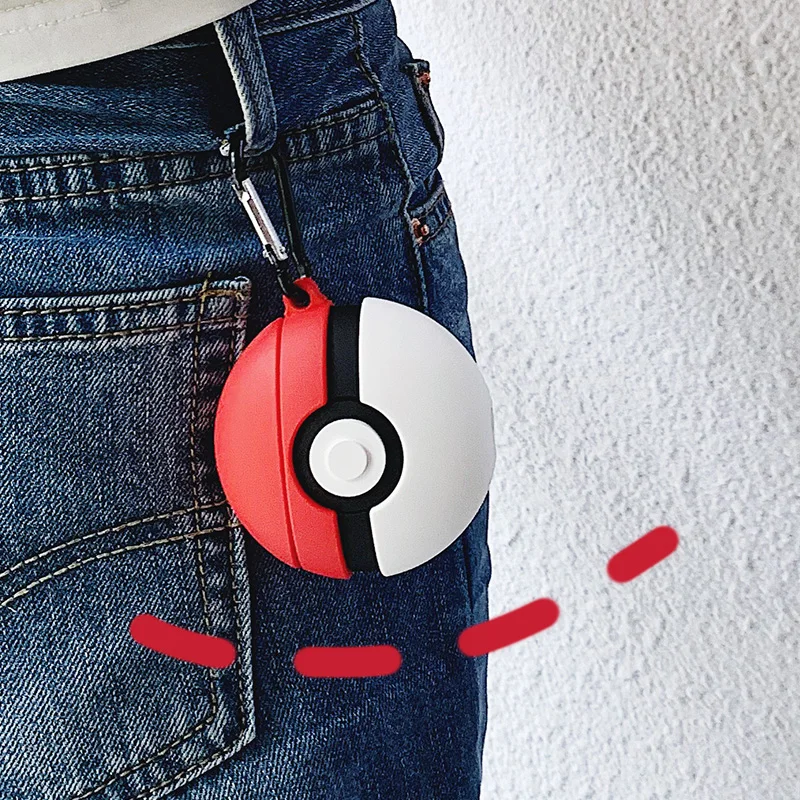 Pokemons Pikachue Ring Chain Soft Silicone Case Cover For AirPods Pokemons Pikachue Ring Chain Soft Silicone Case Cover For AirPods