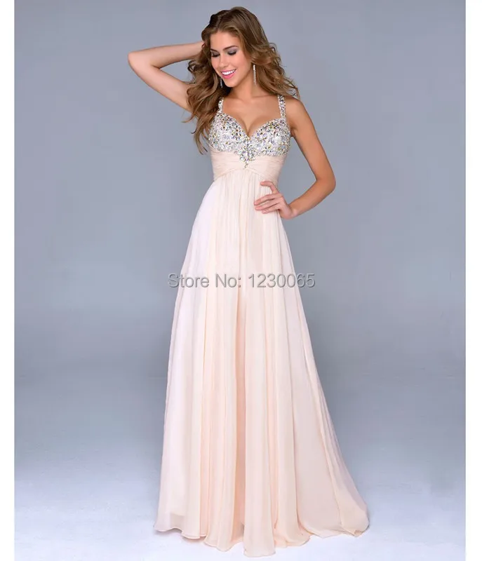 

Nina Canacci Nude Chiffon 2015 Evening Dresses Gowns Beaded Bodice Sweetheart Strap Sequins Pleats Floor-Length Prom Dress