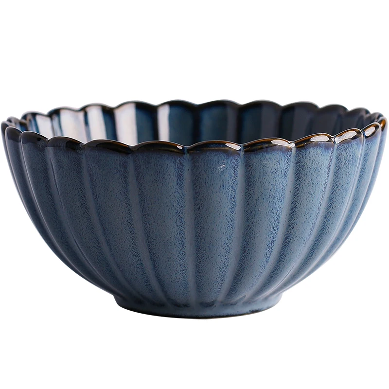 KINGLANG Nordic Ceramic Bowl Klin Glaze Retro Ceramic Rice Bowl Rectangle Sushi Dish Household Plate
