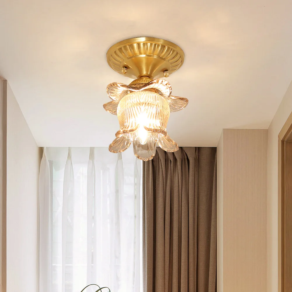 

European full copper ceiling lamp household corridor porch lamp balcony lights creative simple led ceiling lights LU8231726