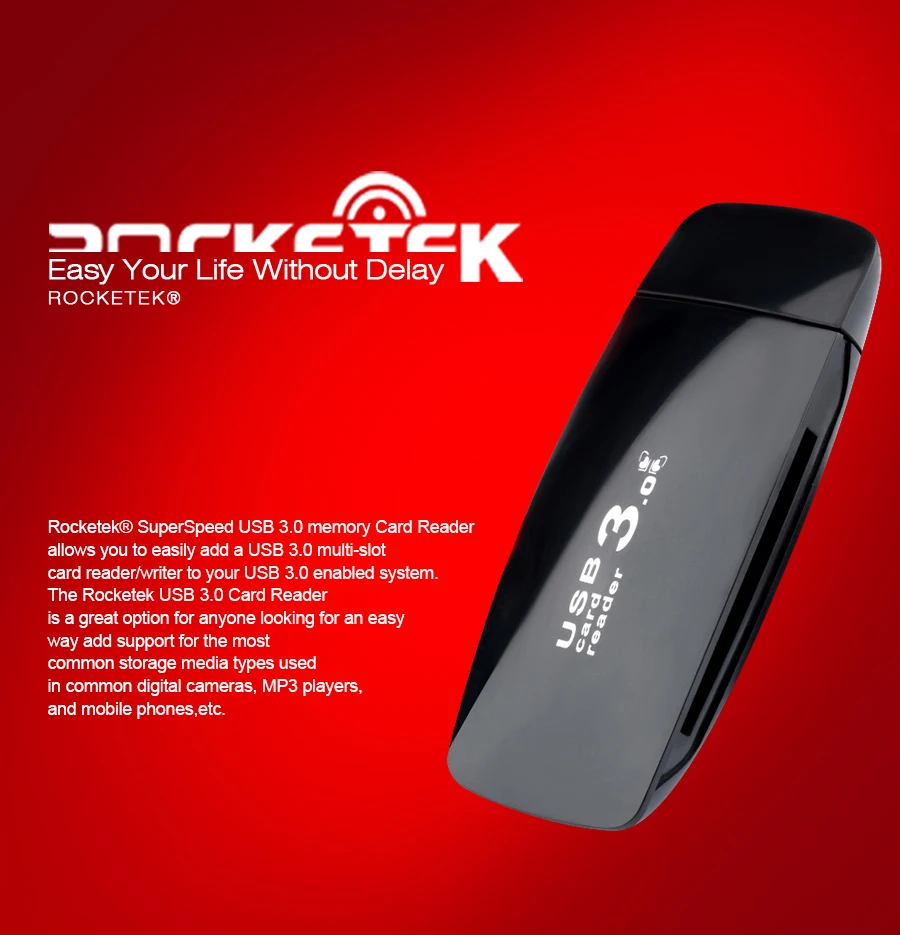 Rocketek usb 3,0 мульти карта памяти ридер адаптер кардридер для micro SD/TF CF MS microsd ридеры ноутбук