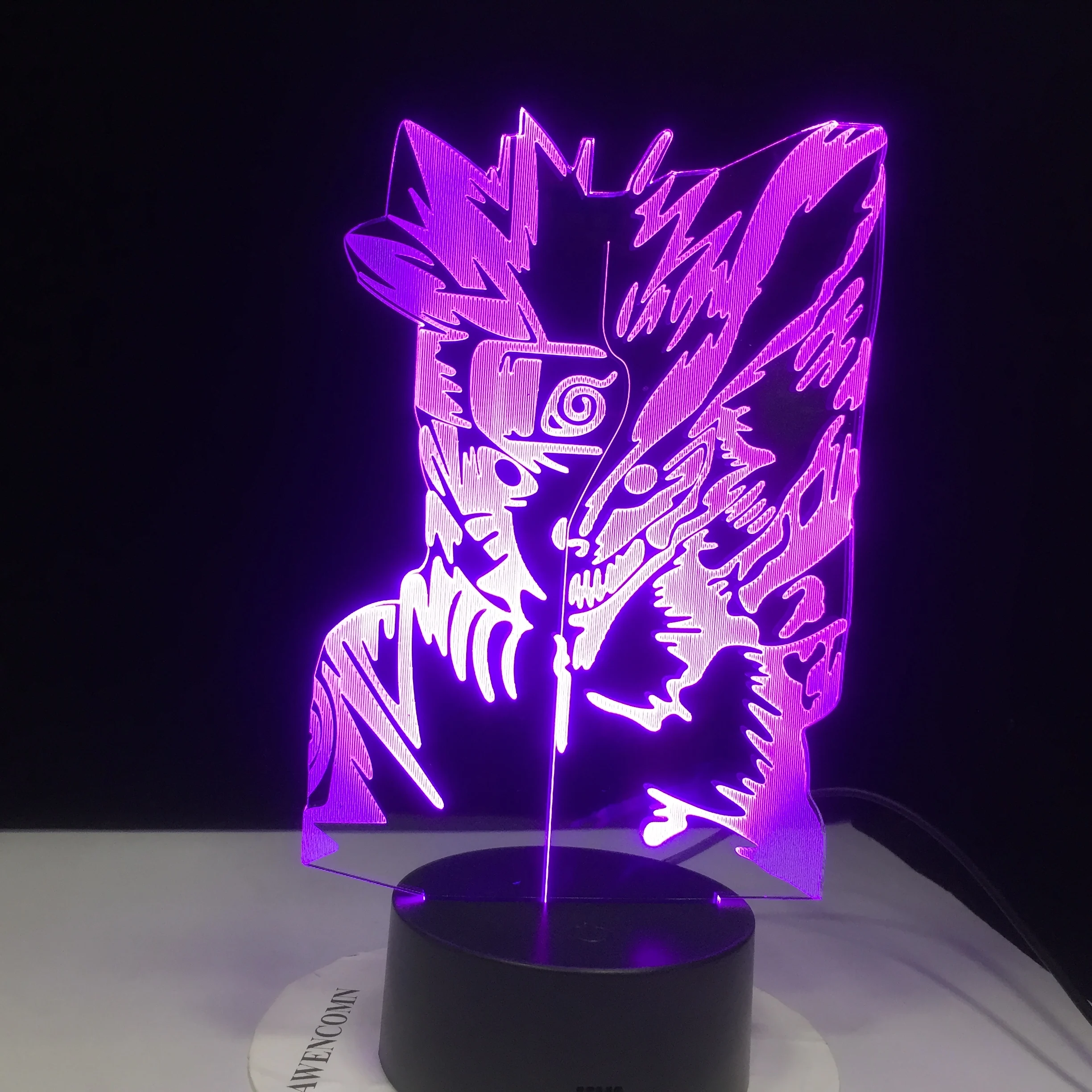 Наруто фигурку Uzumaki 3D светодиодный ночник настольная лампа новинка украшение для