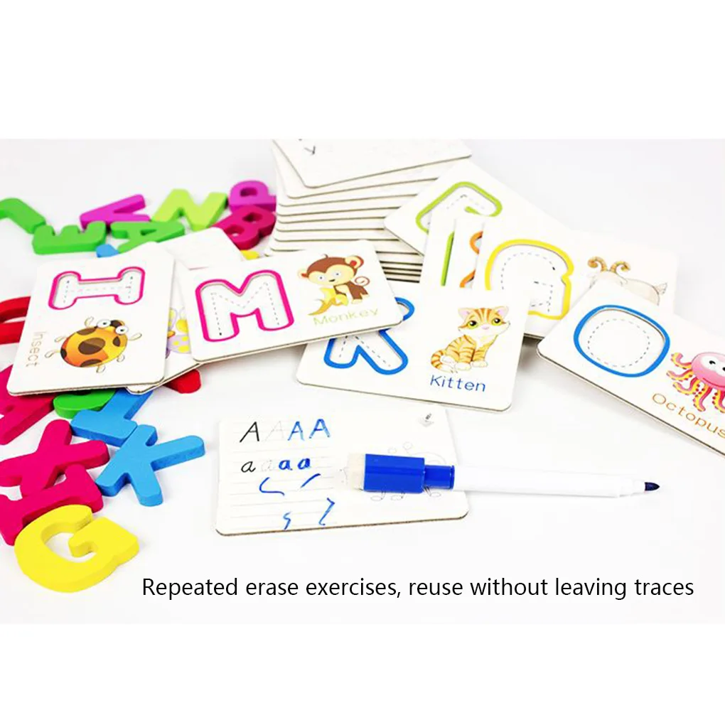 Cartão de Ortografia Crianças Alfabeto Carta Aprendizagem Cartões Conjunto 26 Letras Inglês Bebê Pré-escolar Cedo Palavra Cognitiva Brinquedos Mod. 255951 13 Home & Garden