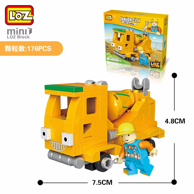 Мини блок для строительной техники Ciment Melangeur Mini Betonniere jouet de Voiture Piste Modele Kit En Plastique
