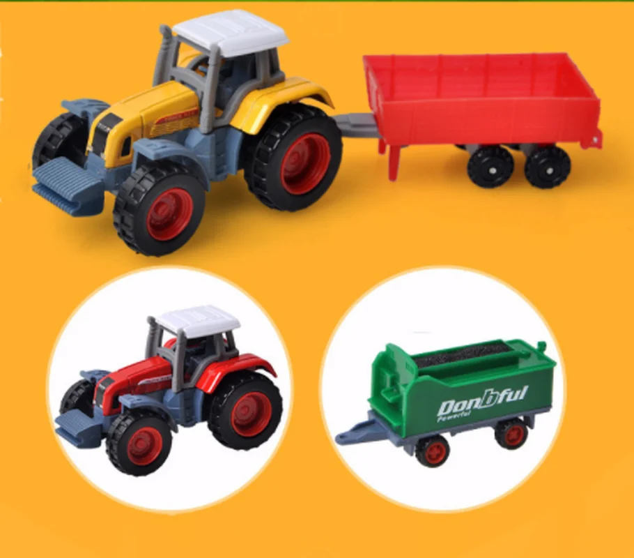 

4 Pcs Creative Childen Tractor Alloy Construction Vehicle Model Farm Harvester Loading Transporter Boy Toy Vehicle Farmer