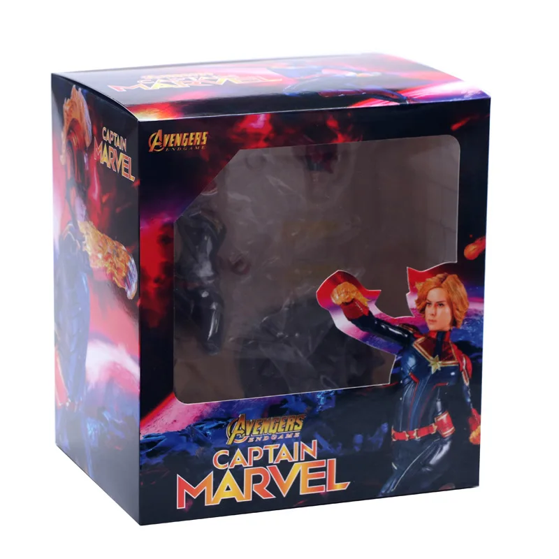 Avengers Captain Marvel 22cm Figure Carol Danvers 110 Statue KO\'s Iron Studios Toys Endgame 4 Spuer Heroine Hero Movie Doll (34)