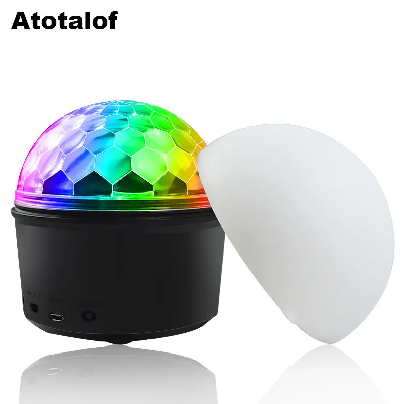 

Atotalof audio LED crystal magic ball family Party stage lighting 9 color KTV star flash