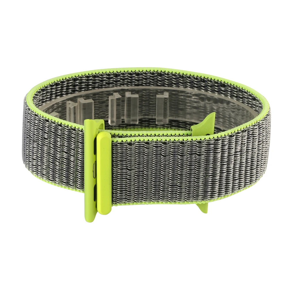 

38mm/42mm Soft Nylon Watchbands Outdoor Sport Watch Strap HOOK &amp LOOP Buckle Adiustable Apple Watch Band