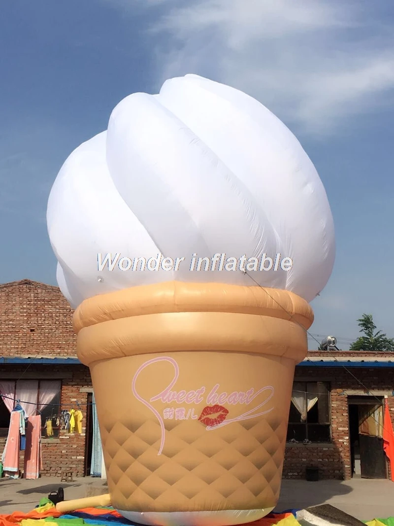 Outdoor advertising decoration 20ftH giant inflatable ice cream cone