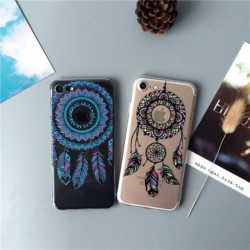 Цветные чехлы с узором в виде листьев на заднюю панель для Iphone 7 6 plus s 8 Plus чехол
