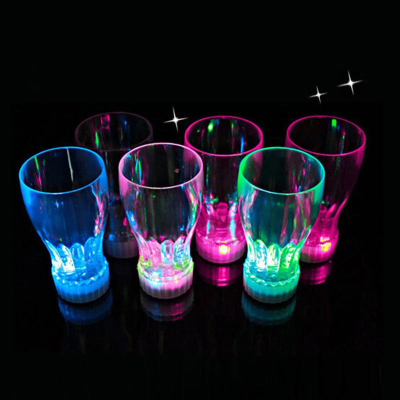 

10pcs/lot Novetly LED Flashing Beer Drink Cup For kitchen,dining & bar Acrylic Glow Light up Toys Colorful led cola cup