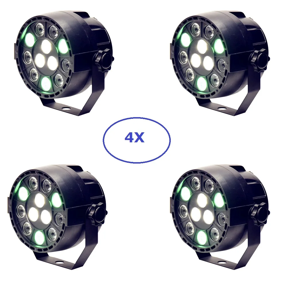 4Pcs/Lot LED Stage Wash Lighting Effect 12X3W Flat LED Par Lights RGBW 4 Colors DMX512 Dj Disco Lamp KTV Bar Party Stage Lights