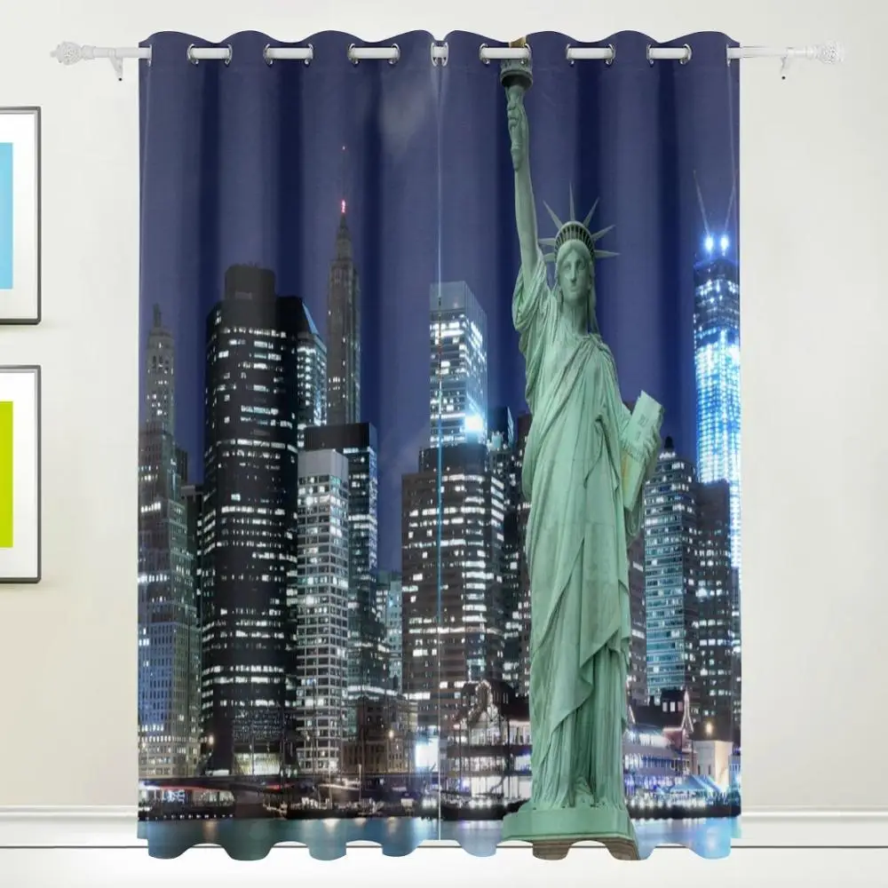 Statue Of Liberty New York City Curtains Drapes Panels Darkening