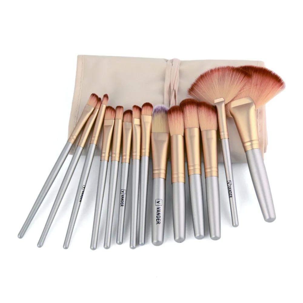 Vander Pro CHAMPAGNE 32Pcs Makeup Brushes Set Beauty Cosmetics Foundation Blending Lip Powder Pincel Maquiagem Tools w/ Bag Gift | Красота и