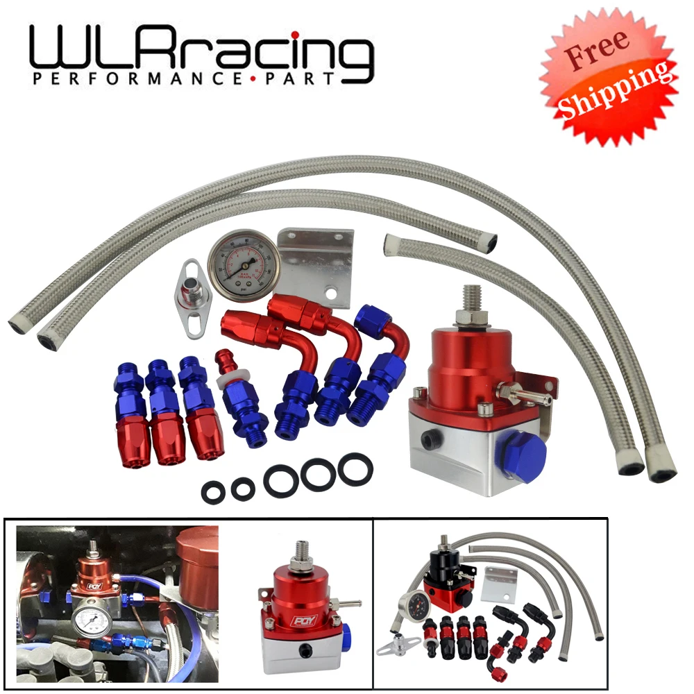 Универсальный Регулируемый регулятор давления топлива с манометром+ AN6 шланг топливной линии+ фитинги концевой комплект