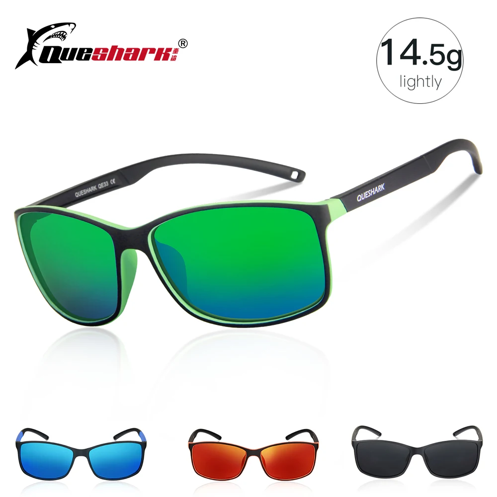 

QUESHARK Lightweight Polarized Fishing Sunglasses Uv400 TR90 Frame Fisherman Hiking Camping Skiing Glasses Sport Fishing Eyewear