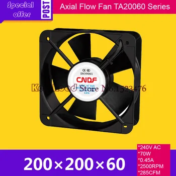 

240V AC 70W 0.45A 285CFM 200*200*60mm TA20060HBL-2 Square Ventilating fan / Industrial Pipe Axial Ventilated Exhaust Fan