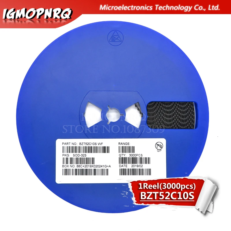 1 катушка 3000 шт Зенер диод BZT52C10V BZT52C SOD 323/123 WF|Диоды| |
