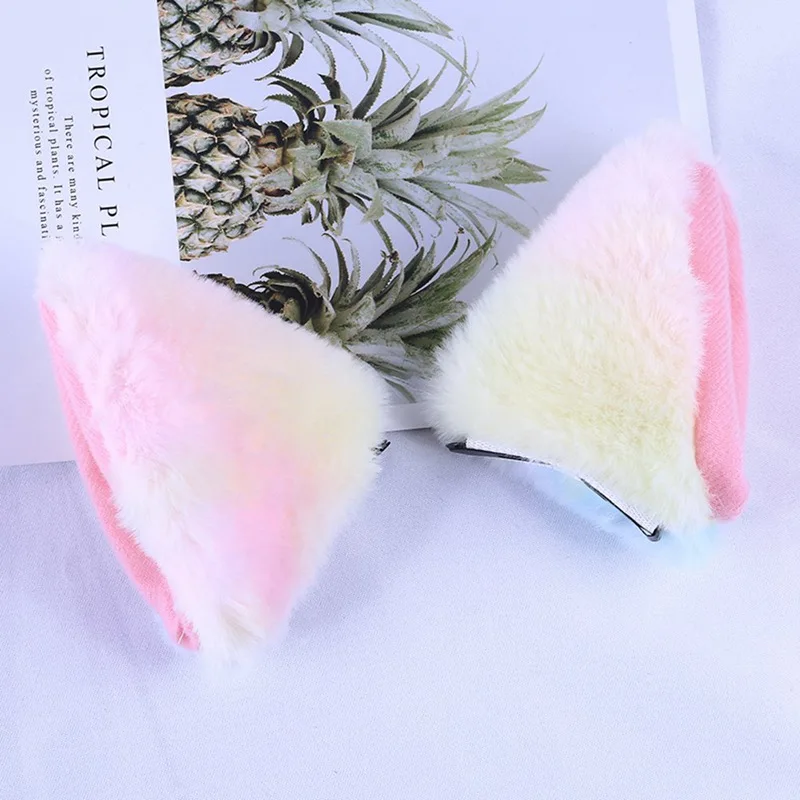 

1 Pair Anime Costume Cat Ears Soft Plush Faux-Fur Hair Clips Hairpins Barrettes Kids Party Cosplay Hair Accessories