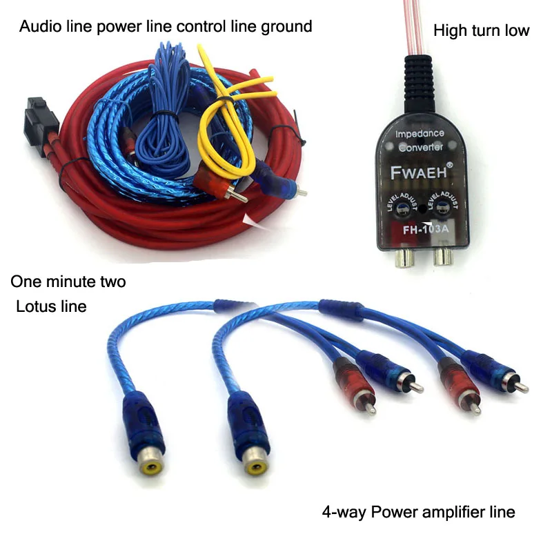 us $14 27 16% off car audio modified cable av stereo installation wiring high turn low subwoofer amplifiers 4awg car amplifier wiring kit in stereo rockville rxh f5 amplifier car stereo