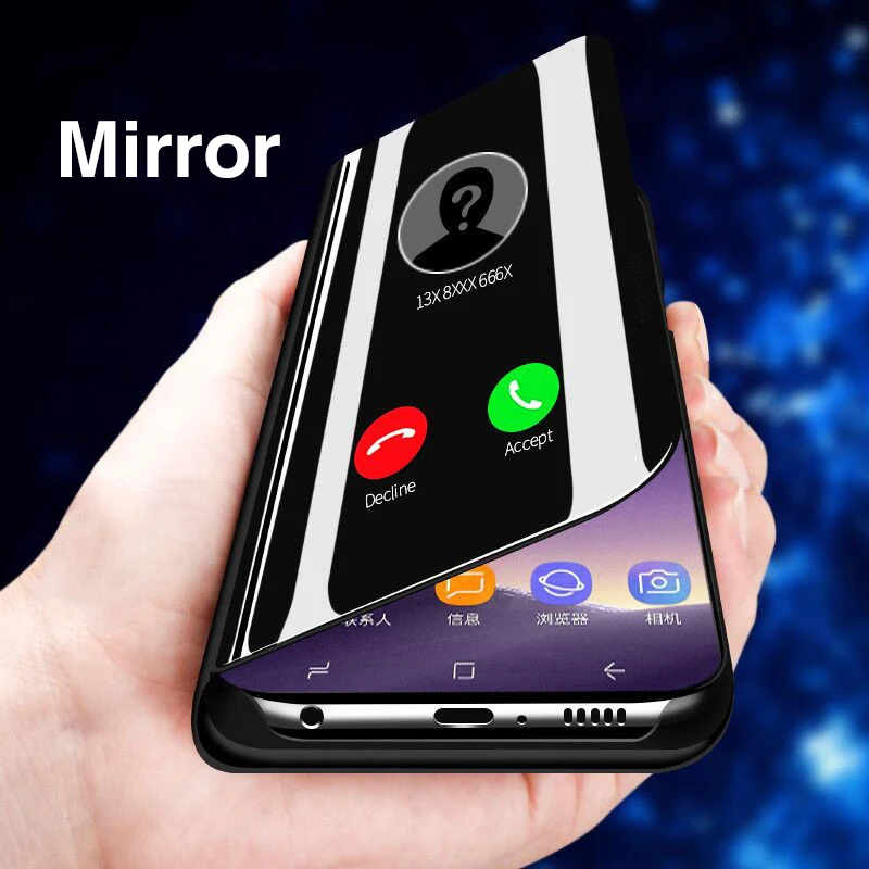 Умный зеркальный флип-чехол для телефона для samsung Galaxy A50 A70 A10 A70s A20s A30s S10 Примечание 10 плюс S10e 70 50 A10s чехол Coque