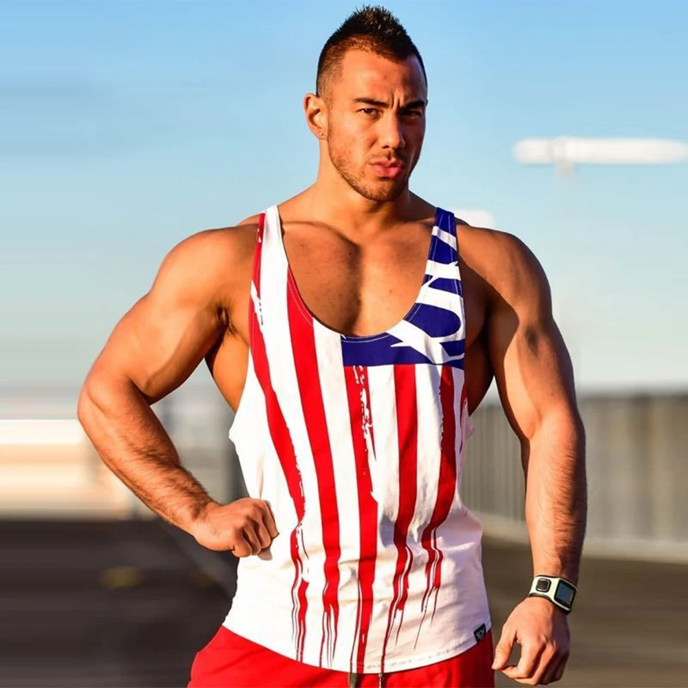 OA Патриотический американский флаг мужские звезды и полосы майка рубашка