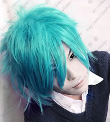 

free shipping VOCALOID Mikuo Short Blue Green Cosplay Wig